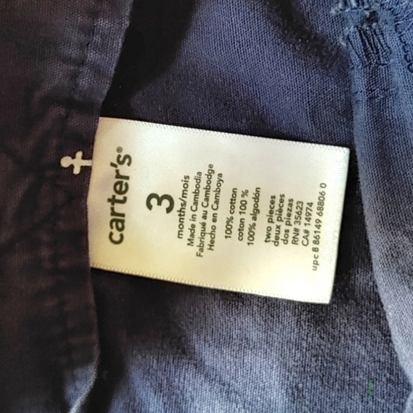 2 Pc Carter's 3 Month Baby Boy Overall Suspenders - Picture 8 of 9